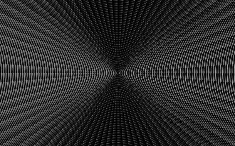 Black and White Spiral Tunnel — Hypnotic, Abstract, Lines