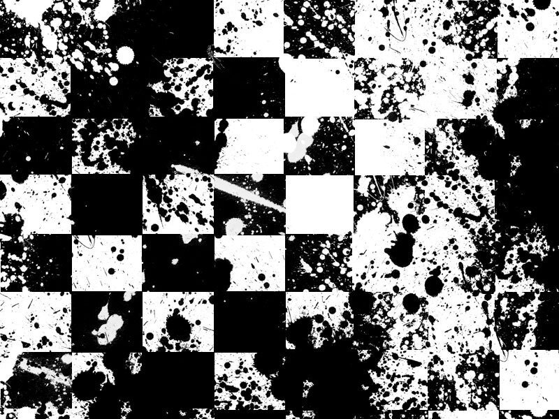 black and white splatter pattern