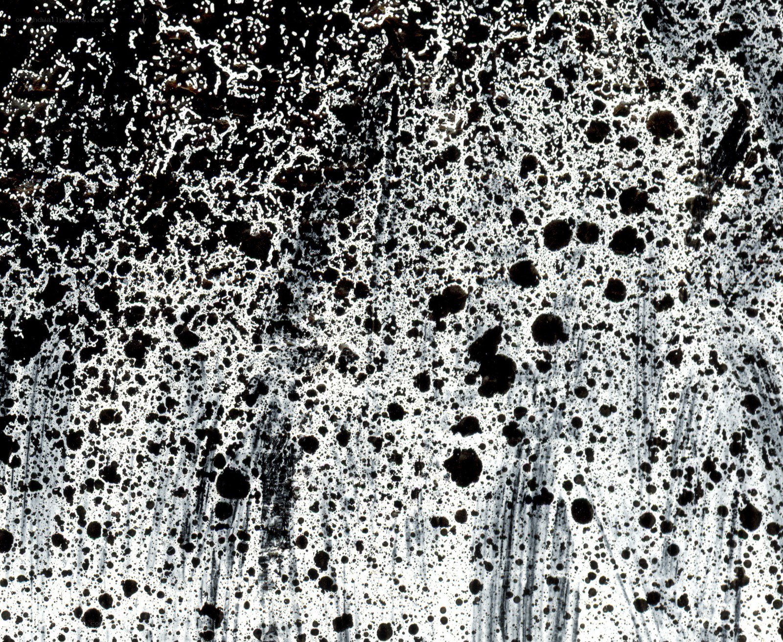 black and white splatter pattern