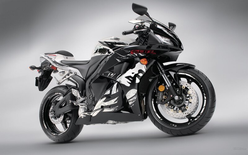 Black and White Sport Motorcycle — Neutral