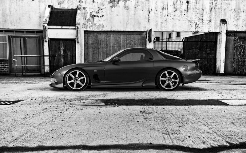 black and white sports car