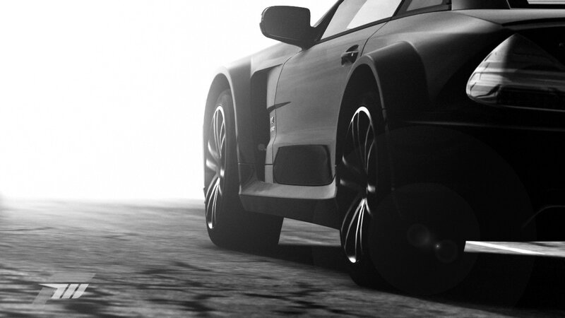 black and white sports car