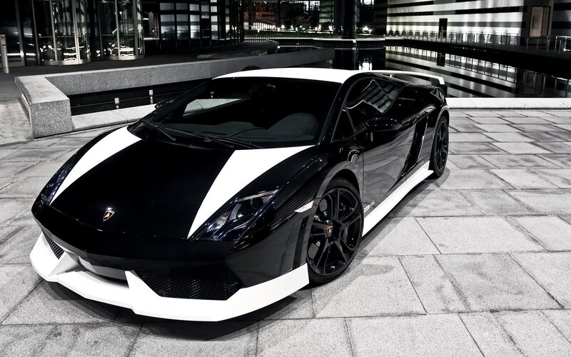 Black and White Sports Car — Dramatic