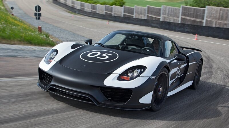 Black and White Sports Car — Dynamic, Afternoon, Photograph, Driver