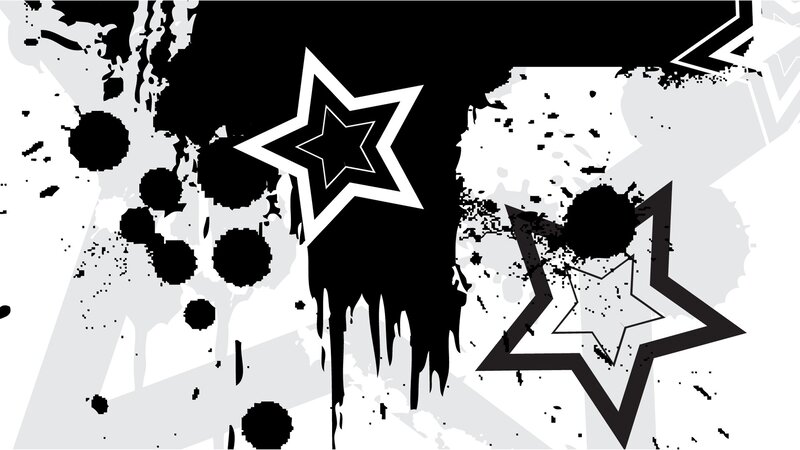 black and white star graffiti