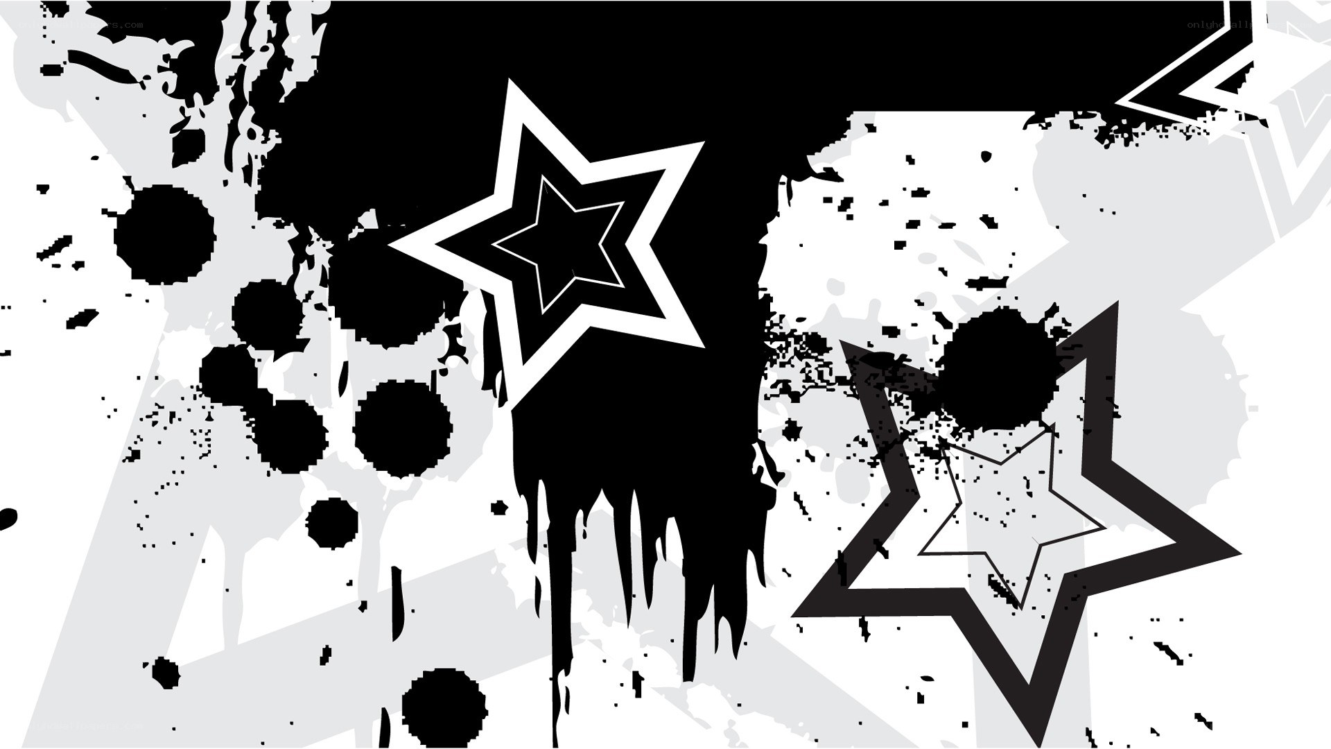 black and white star graffiti
