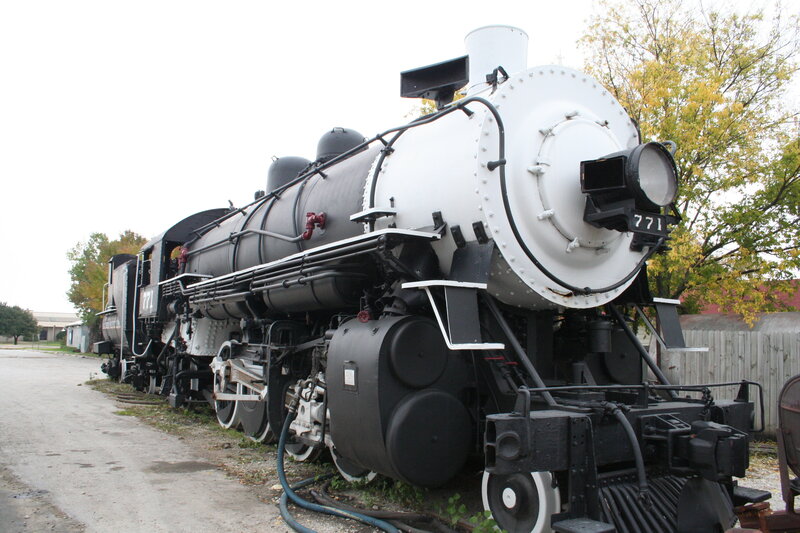 Black and white steam locomotive