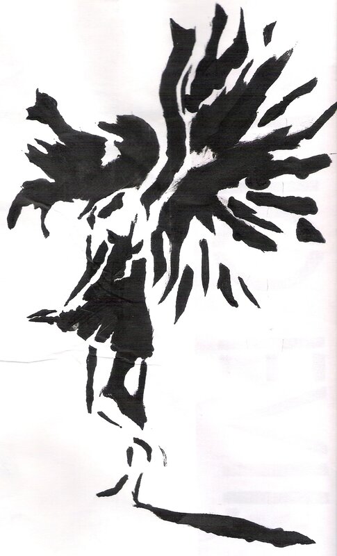 black and white stencil art