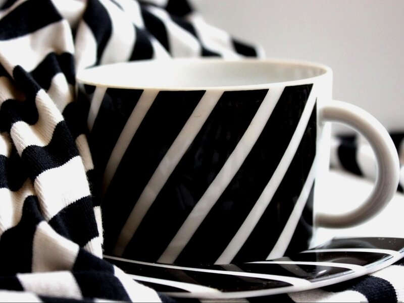 Black and White Striped Cup