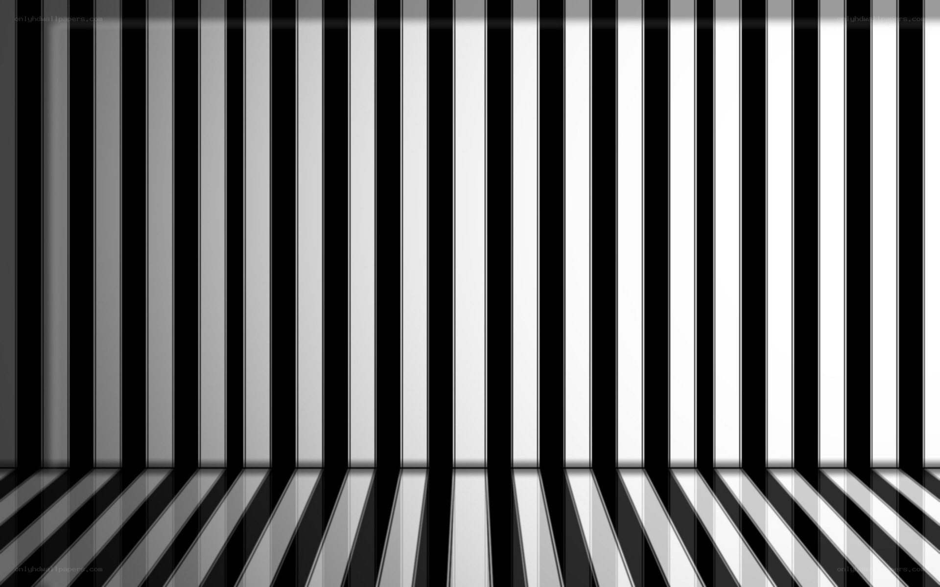 black and white striped room