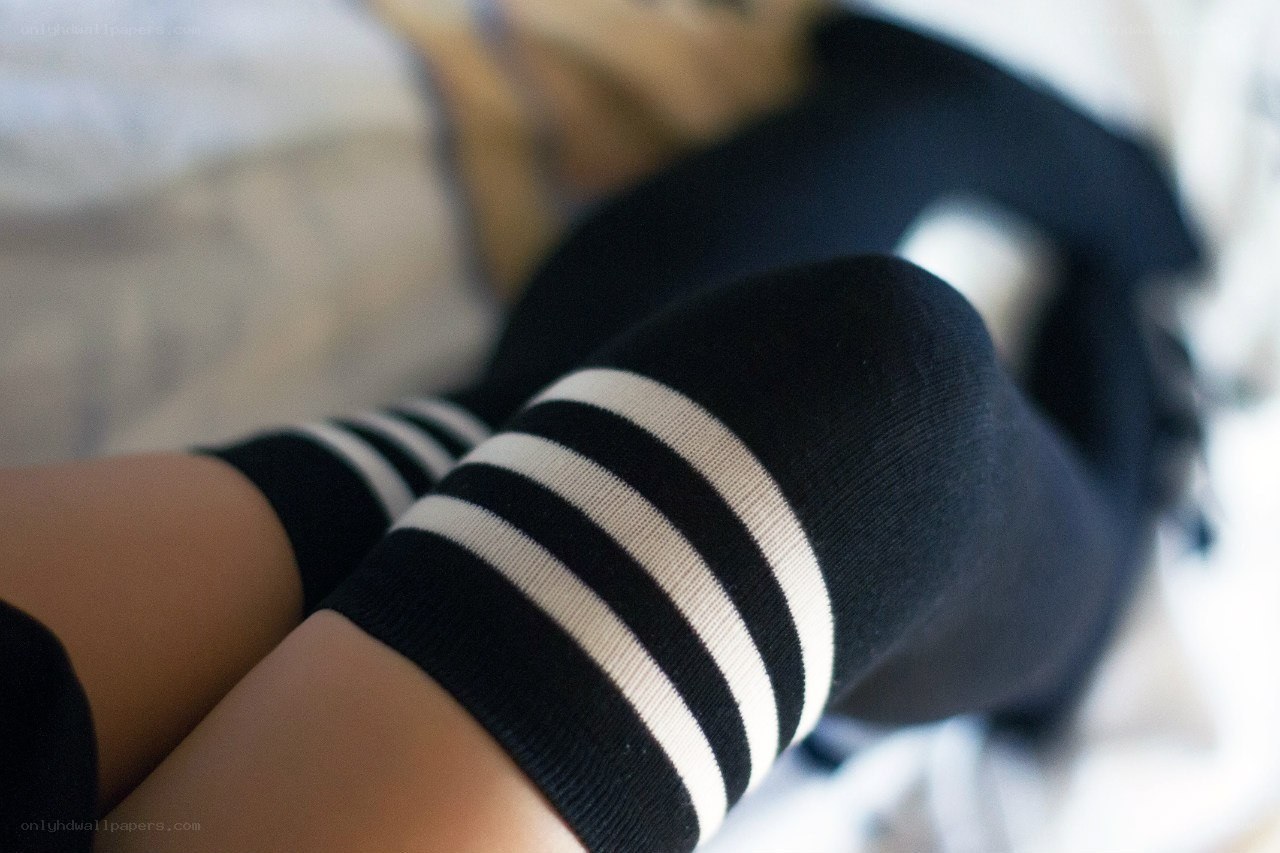 black and white striped socks
