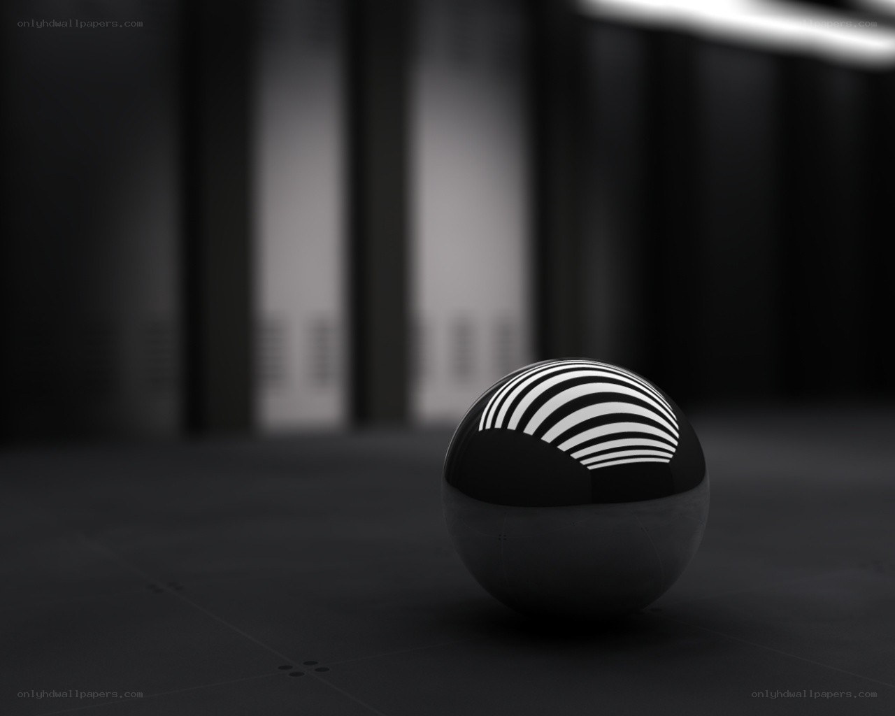 black and white striped sphere