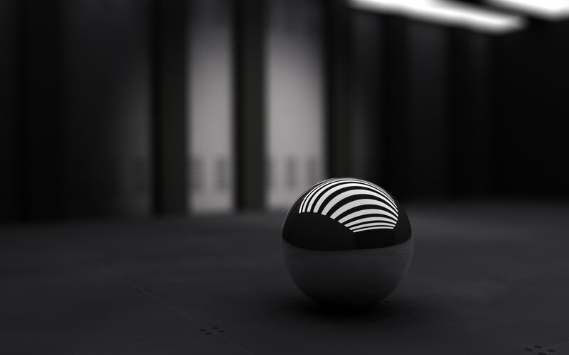 Black and White Striped Sphere — Minimalist
