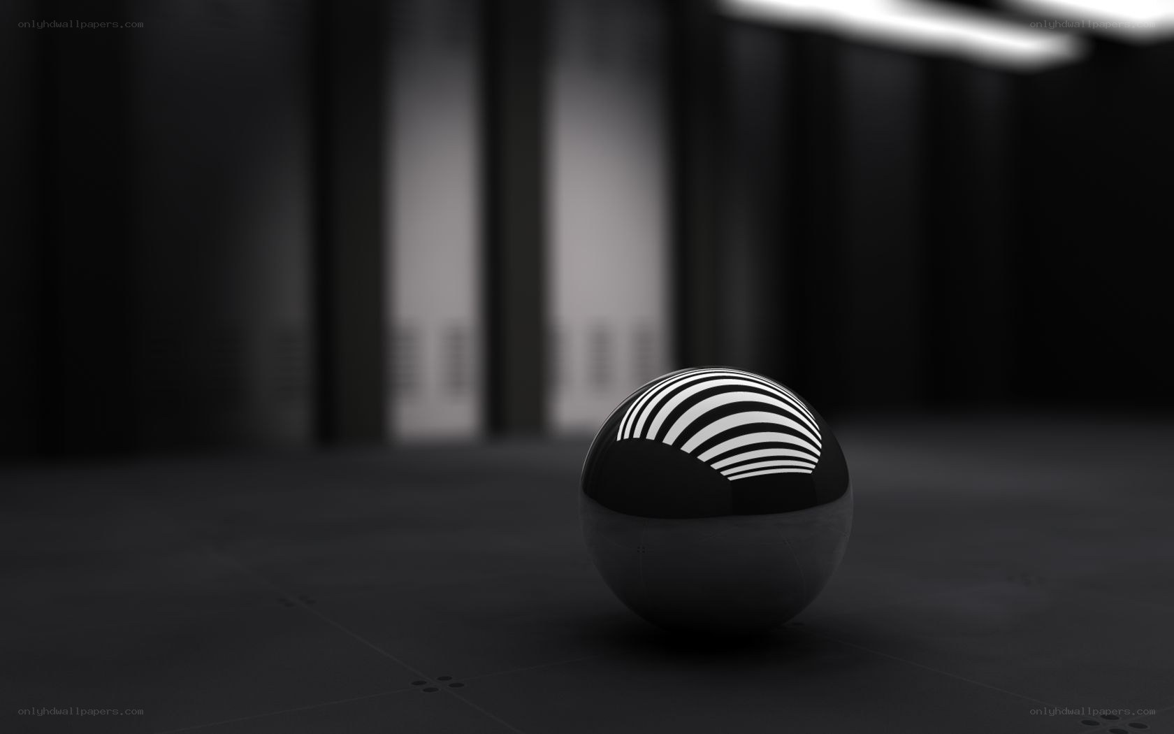 black and white striped sphere