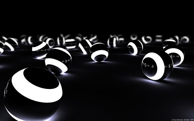 black and white striped spheres
