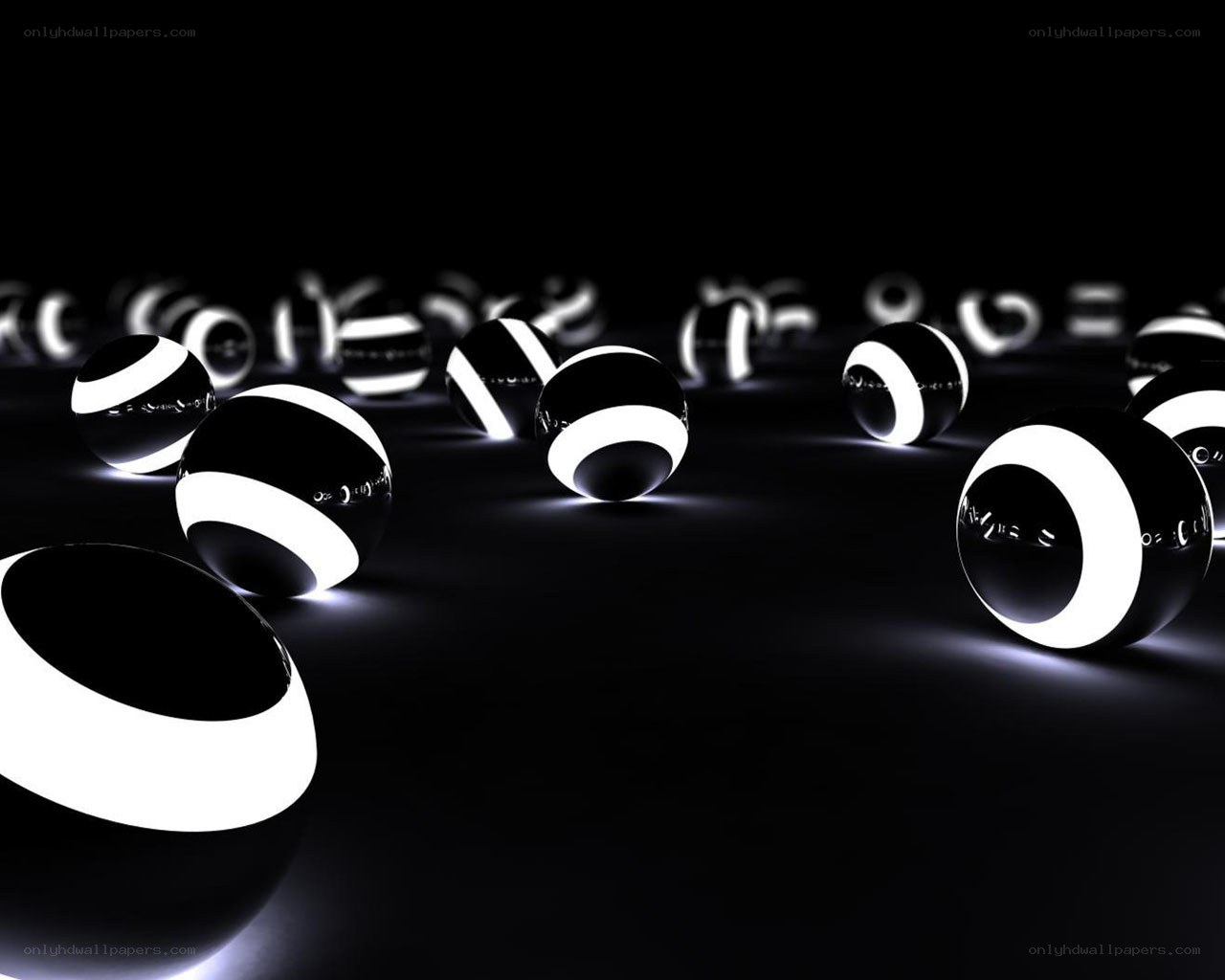 black and white striped spheres