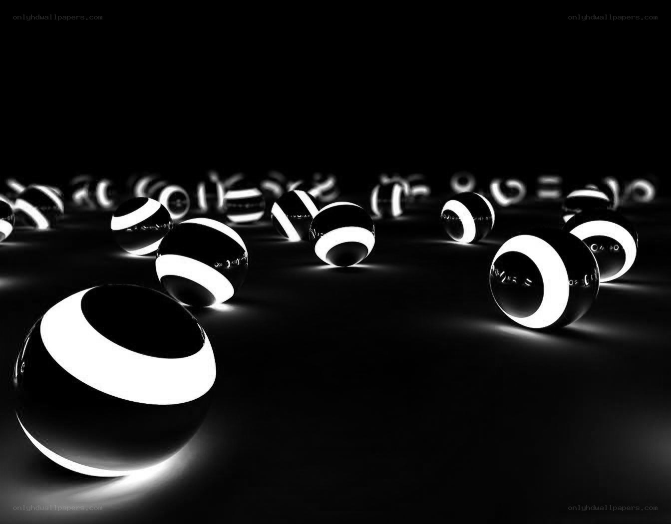 Black and white striped spheres