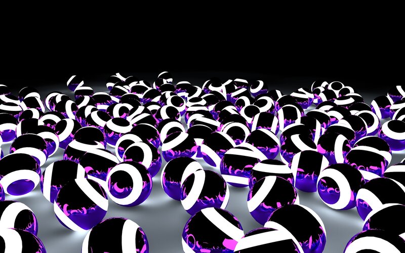 Black and White Striped Spheres — Abstract, 3d Render