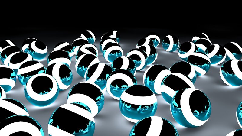 Black and White Striped Spheres — Abstract