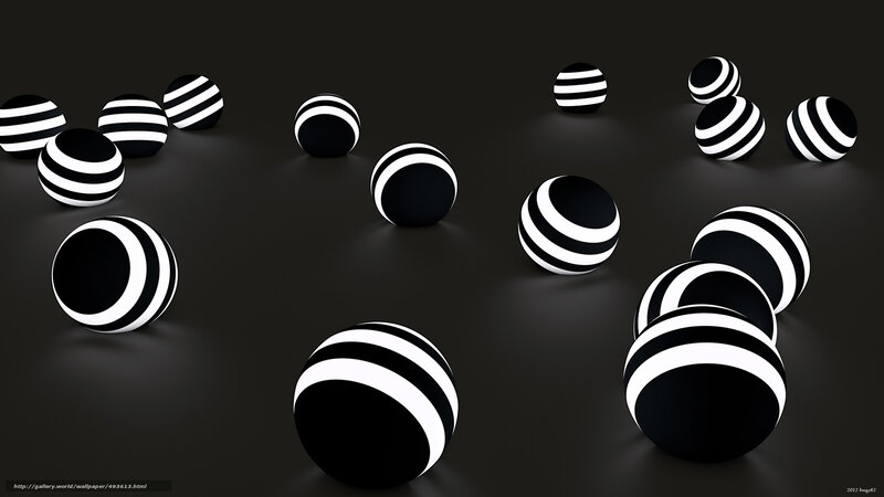 Black and White Striped Spheres — Minimalist, 3d Render