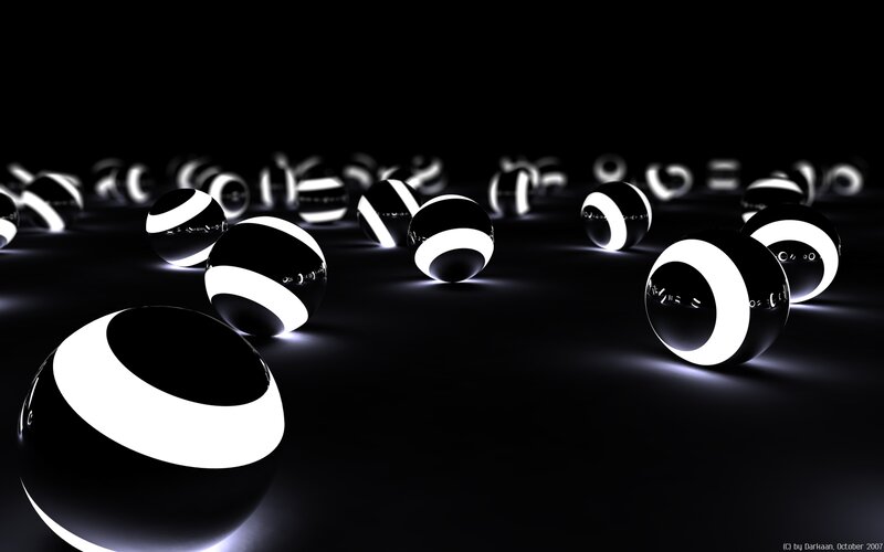 Black and White Striped Spheres — Minimalist