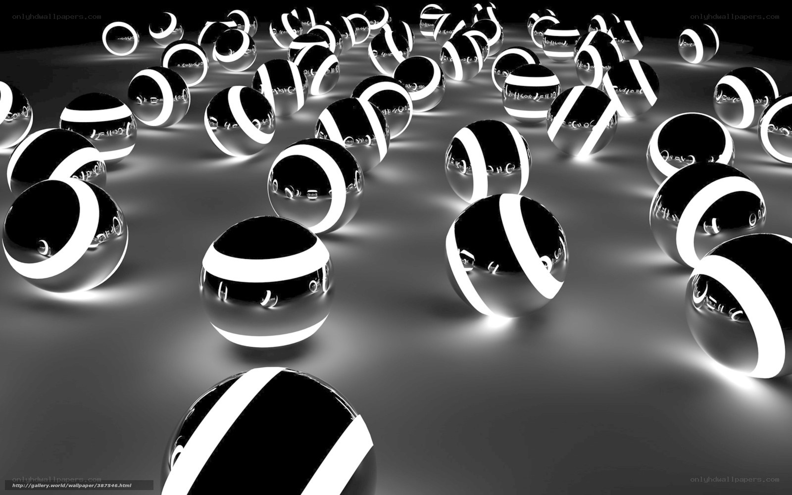 Black and white striped spheres