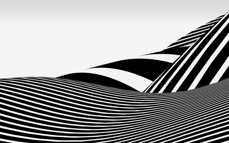 black and white striped waves
