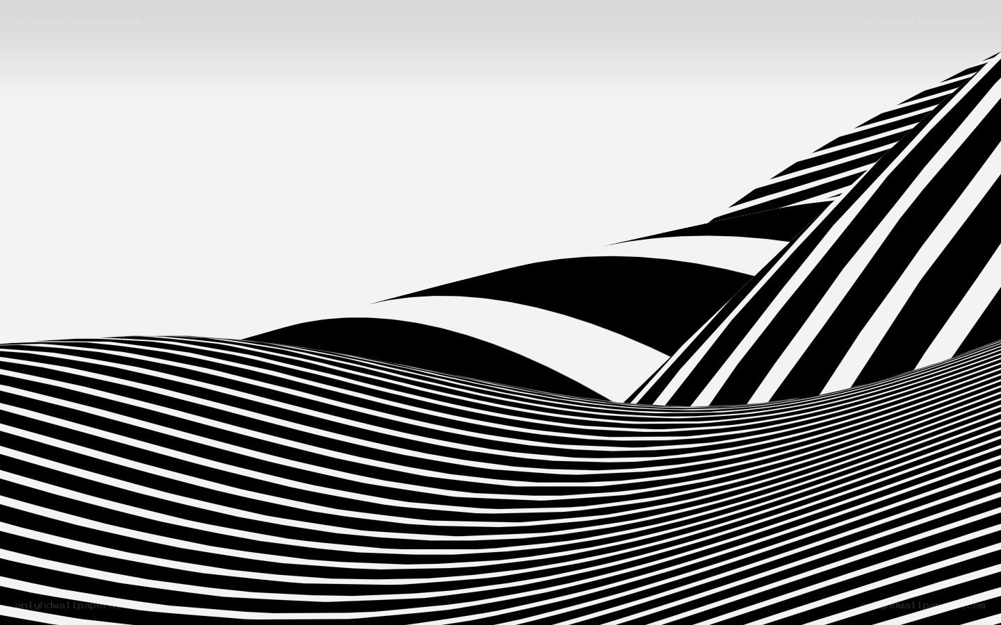black and white striped waves