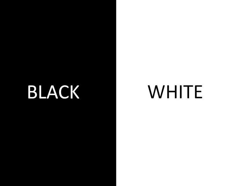 black and white text contrast