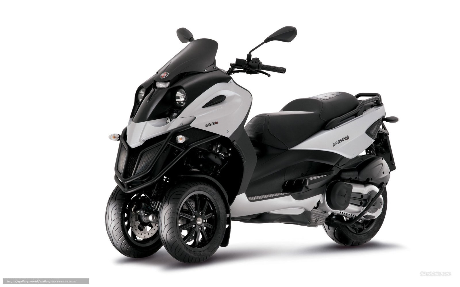 black and white three-wheeled scooter