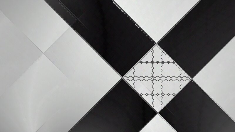 Black and White Tiled Floor