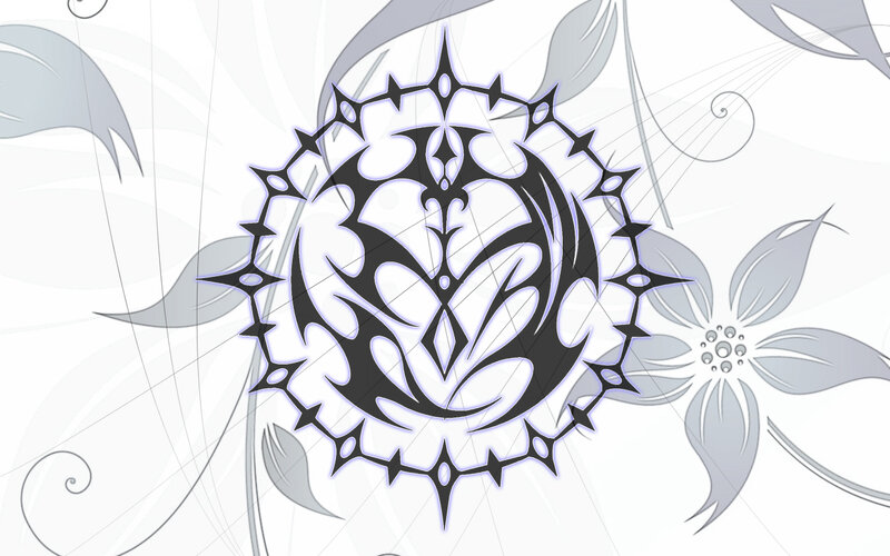 black and white tribal emblem