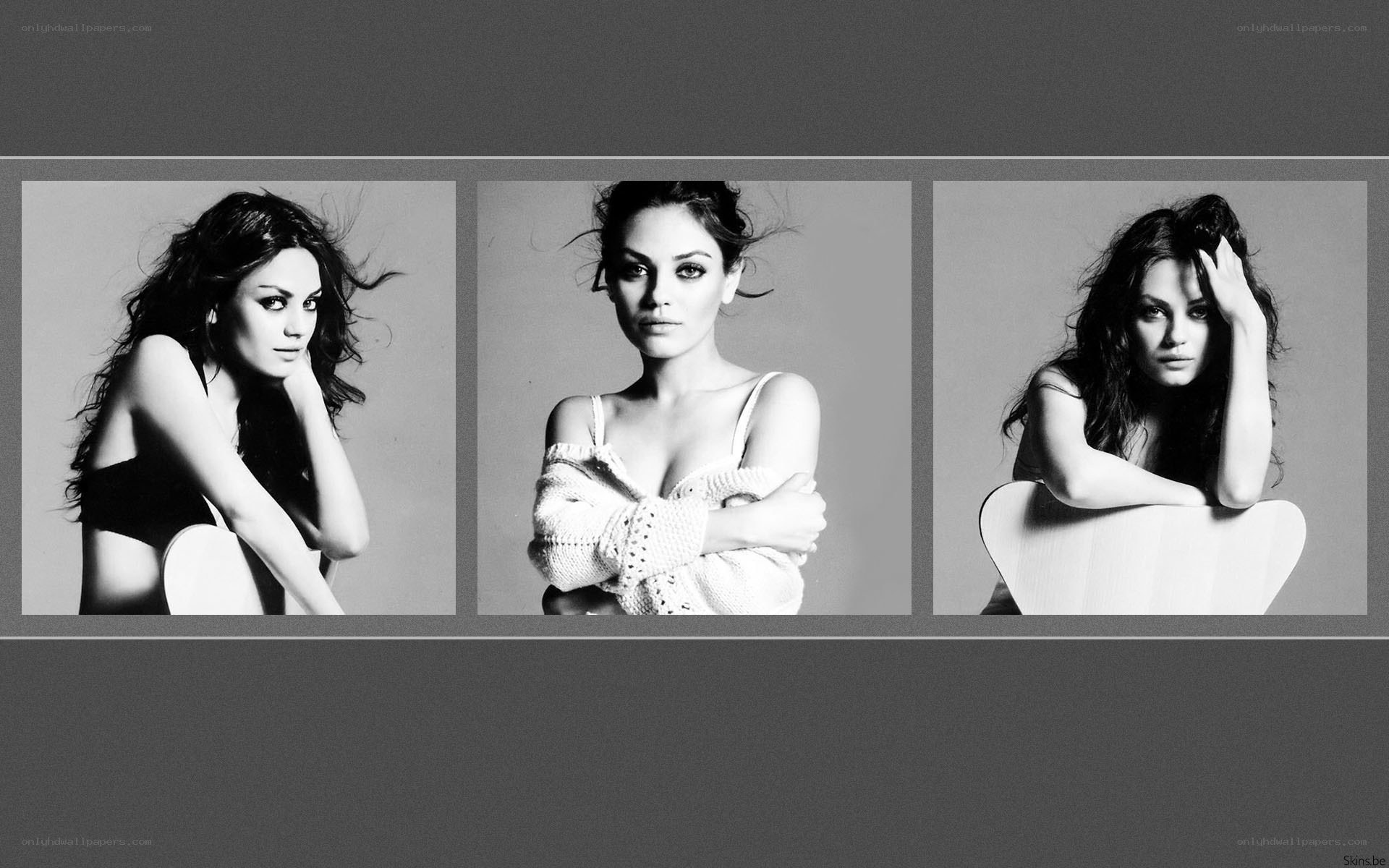 Black and white triptych portrait