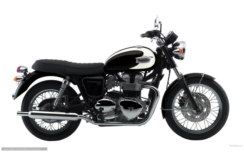 Black and white Triumph motorcycle