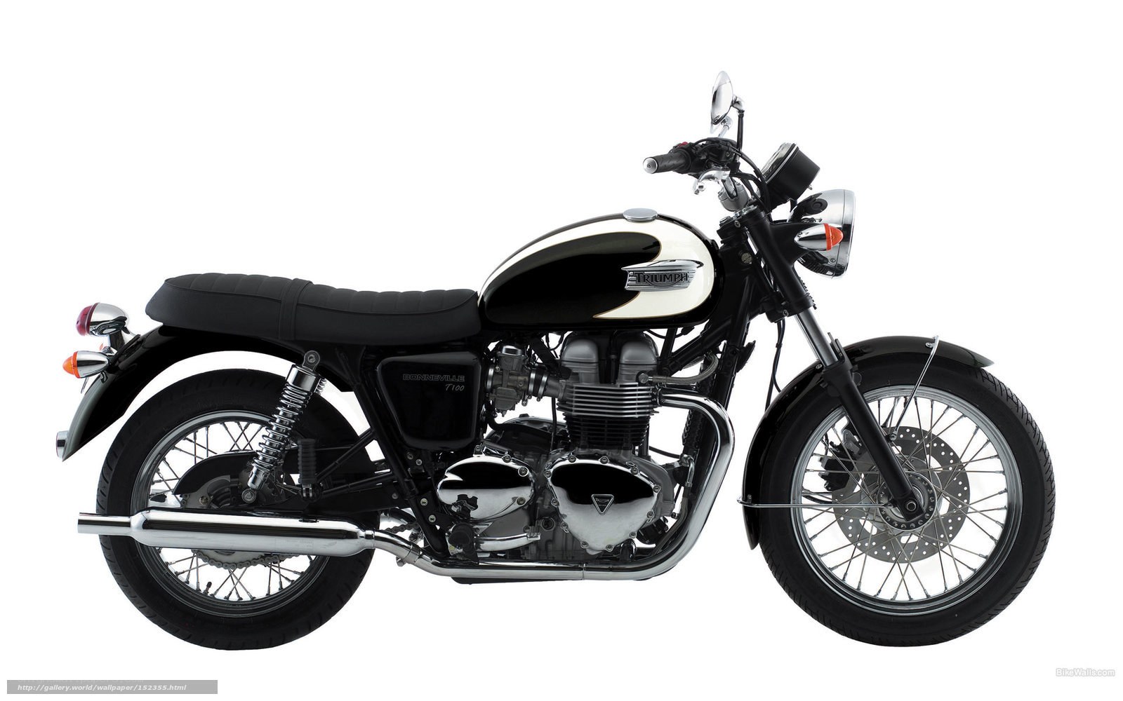 Black and white Triumph motorcycle