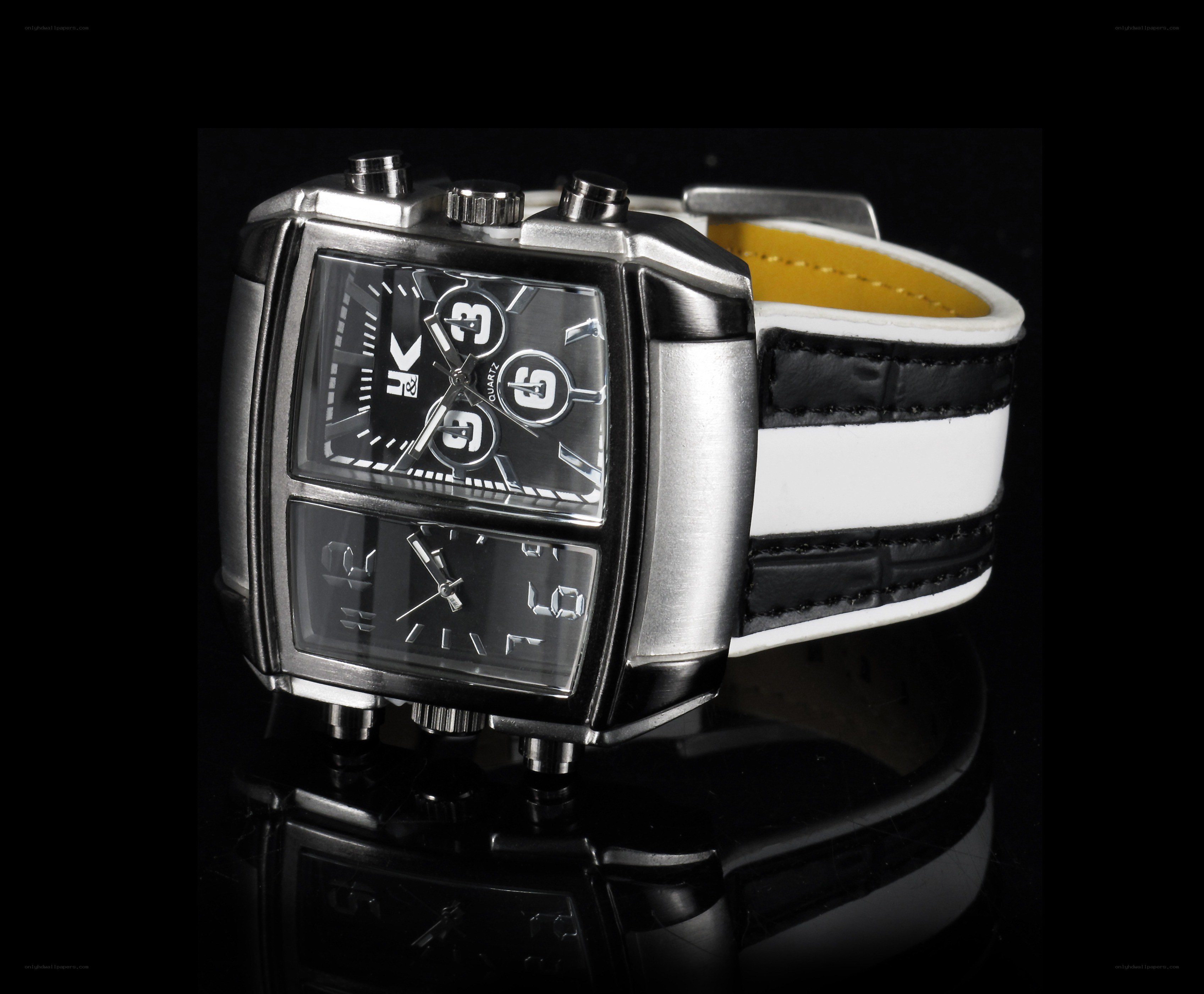 black and white watch