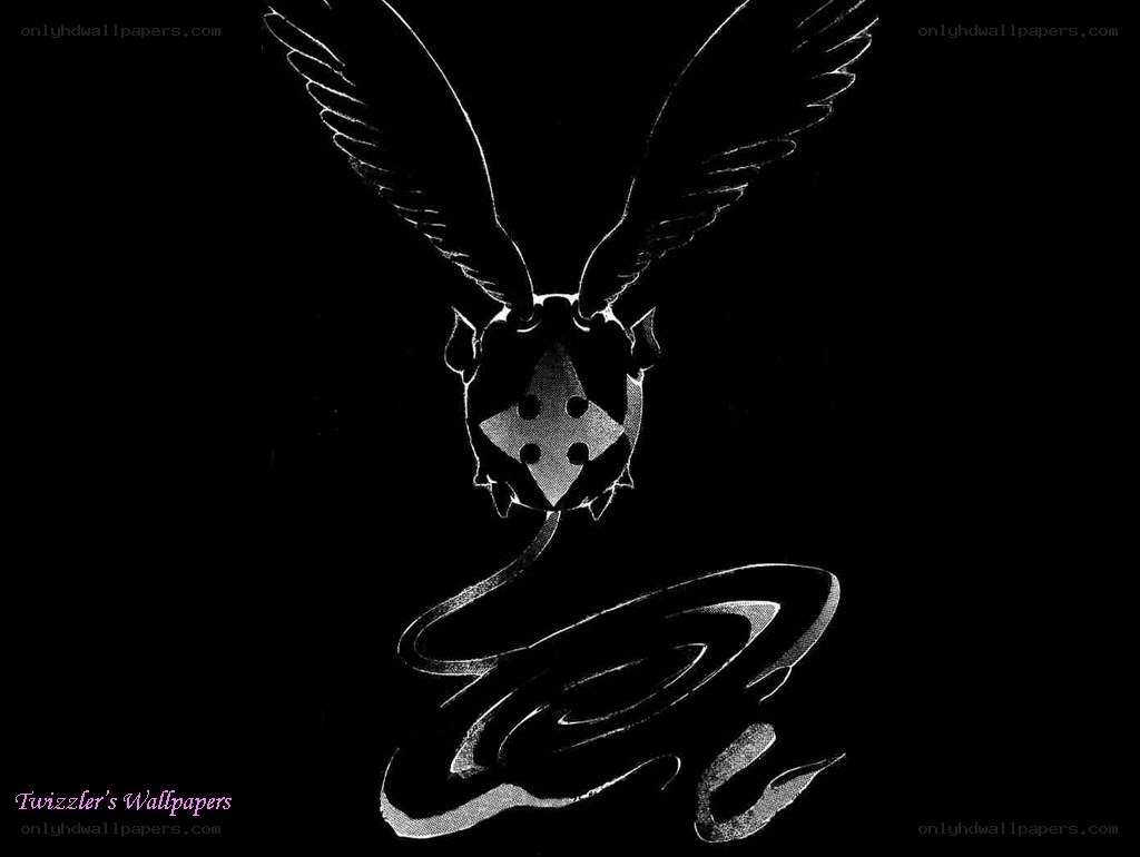 black and white winged emblem