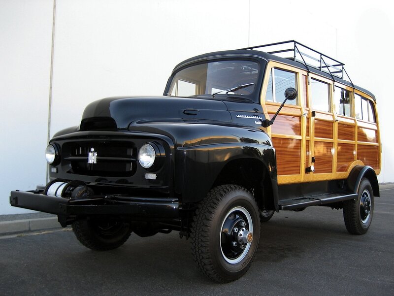 Black and Wood-paneled Truck