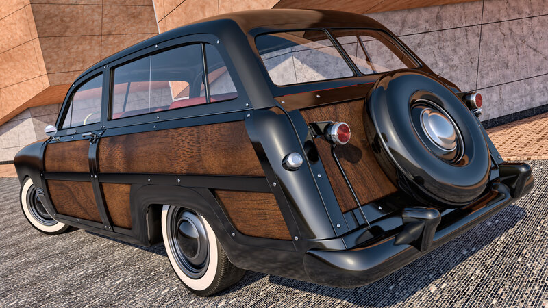 Black and Wood Station Wagon — Calm