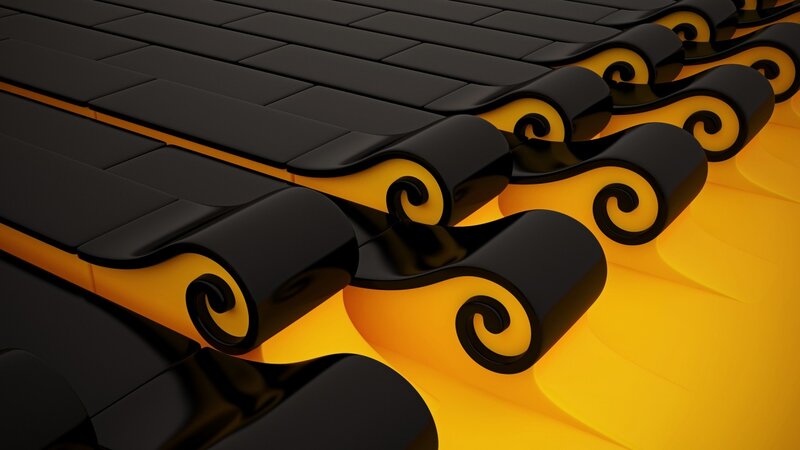black and yellow abstract design