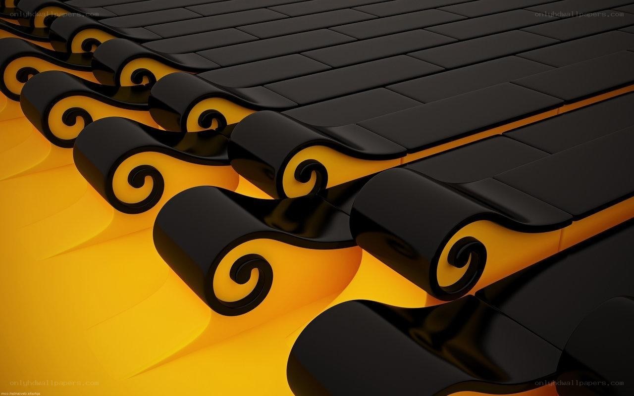 Black and yellow abstract design