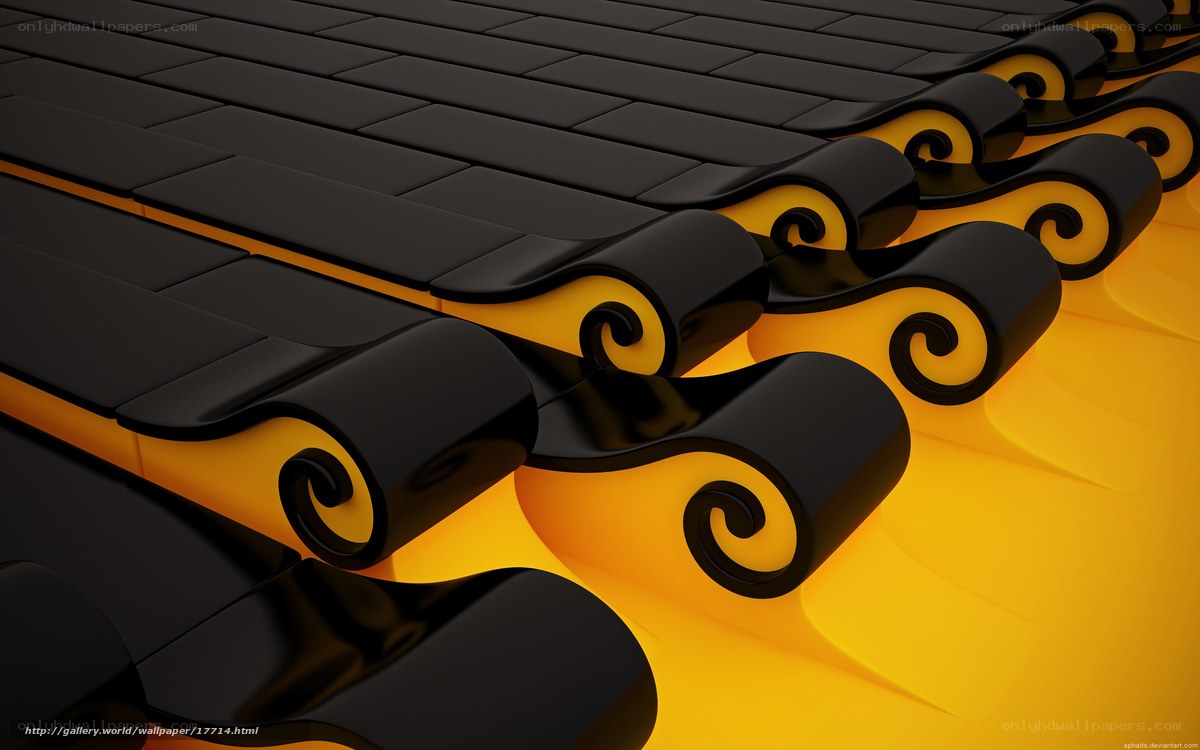black and yellow abstract design