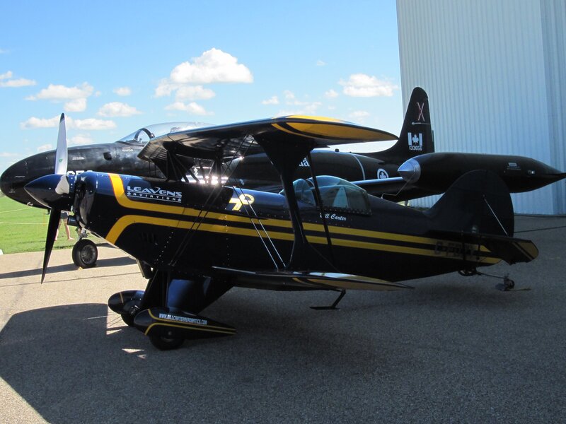 Black and Yellow Biplane
