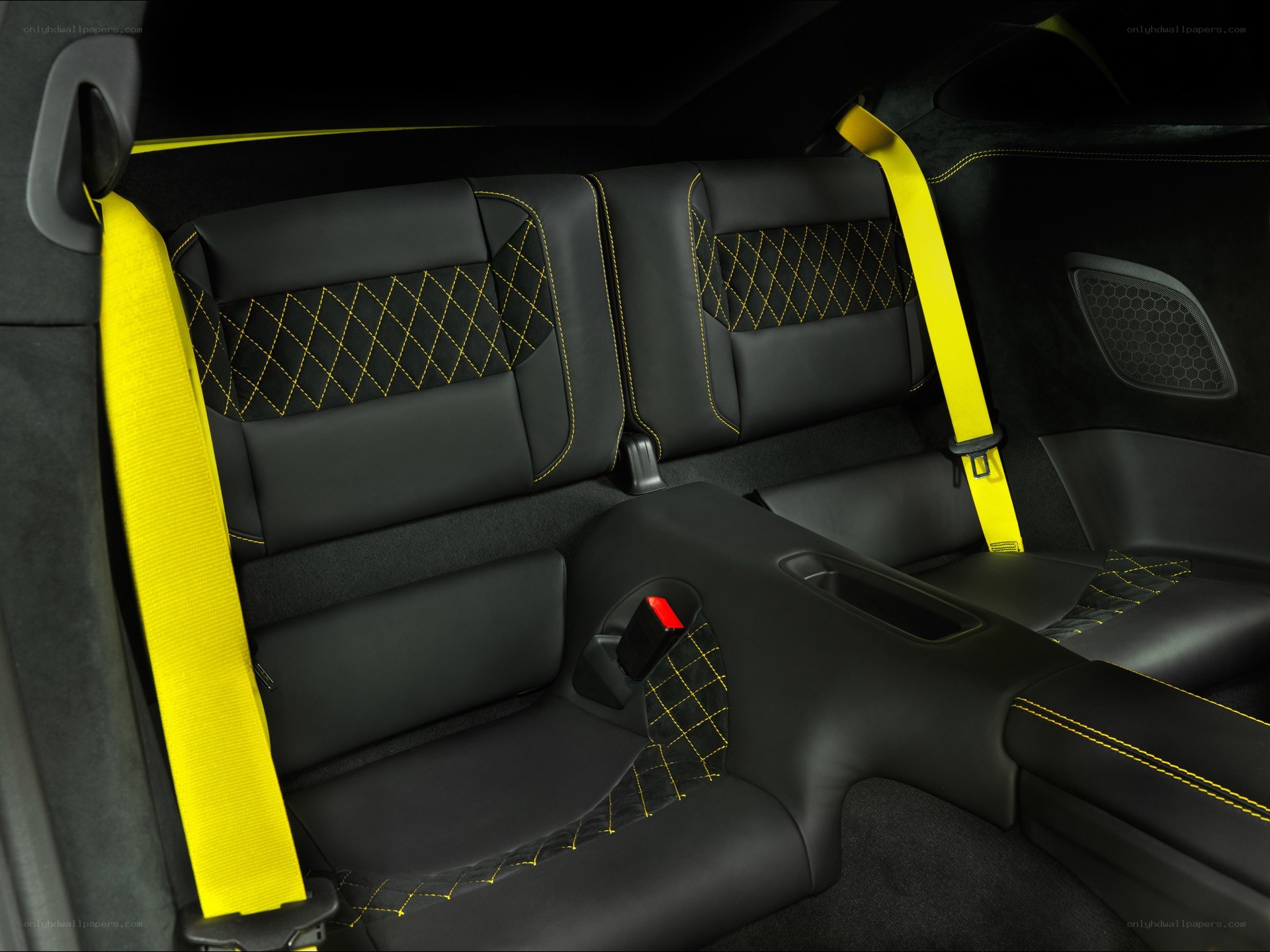 Black and yellow car interior