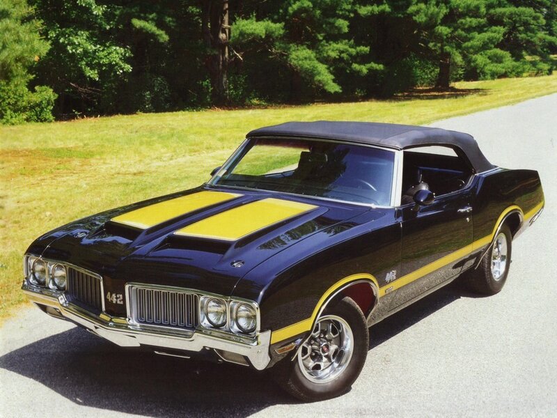 Black and yellow classic convertible