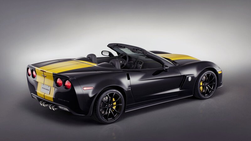 Black and Yellow Corvette — Dramatic, Photograph, Convertible, Stripes