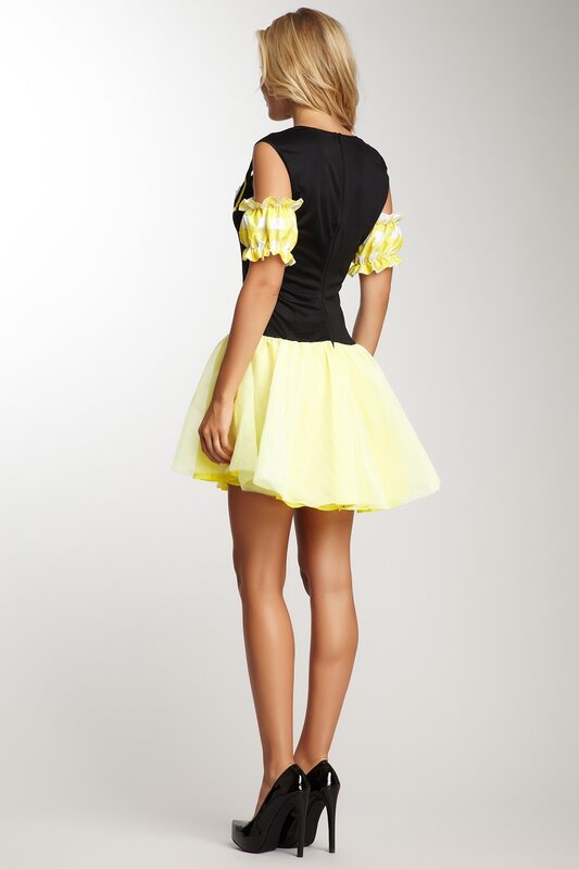 black and yellow dress