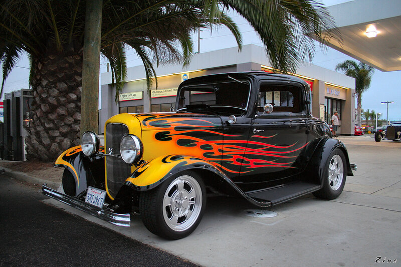 Black and Yellow Hot Rod — Calm, Sunset