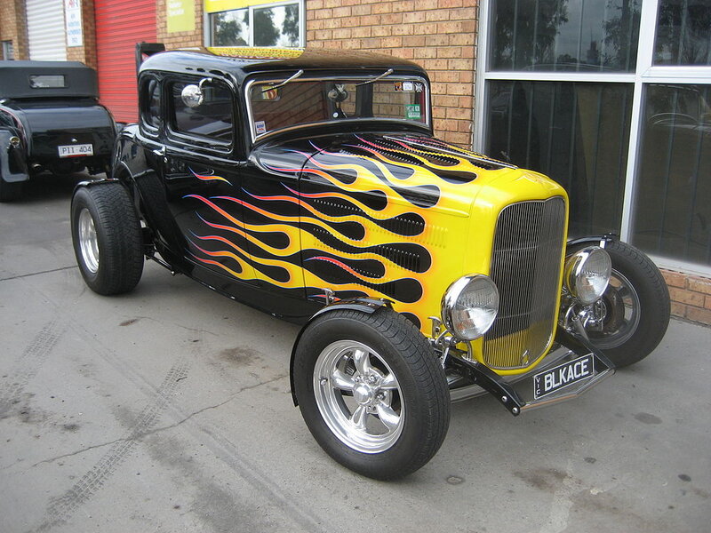 Black and Yellow Hot Rod — Showcasing