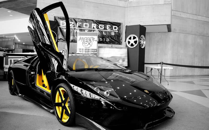 Black and Yellow Lamborghini — Dramatic